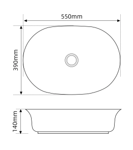 Раковина накладна Mixxus Premium ELLIPSE-0103 550х390х140mm (MP6553) №7