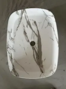 Раковина накладная Mixxus Premium BEVEL-0102 MARBLE 495х370х135mm (MP6519) №2