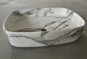 Раковина накладная Mixxus Premium BEVEL-0102 MARBLE 495х370х135mm (MP6519) №4