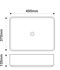 Раковина накладная Mixxus Premium BEVEL-0102 MARBLE 495х370х135mm (MP6519) №5