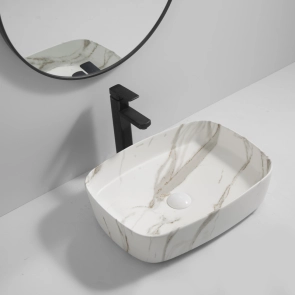 Раковина накладная Mixxus Premium BEVEL-0102 MARBLE 495х370х135mm (MP6519) №6