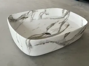 Раковина накладная Mixxus Premium BEVEL-0102 MARBLE 495х370х135mm (MP6519) №7