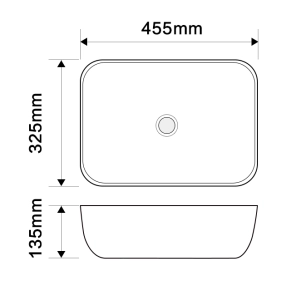 Раковина накладная Mixxus Premium DIVERSE-0112 WHITE-BLACK 455х325х135mm (MP6542) №6