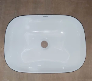 Раковина накладная Mixxus Premium DIVERSE-0112 WHITE-BLACK 455х325х135mm (MP6542) №8
