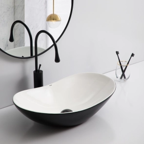 Раковина накладная Mixxus Premium WAVE-0105 WHITE-BLACK 620х360х160mm (MP6558) №3
