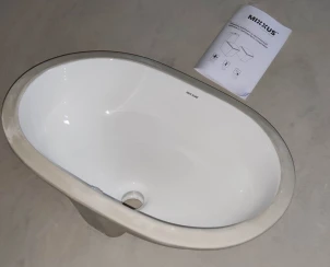 Раковина врізна під стільницю MIXXUS PREMIUM ELLIPSE-1701 570х385х205mm з переливом (MP6566) №7