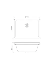 Раковина врізна під стільницю MIXXUS PREMIUM STYLE-1701 510х380х200mm з переливом (MP6567) №2