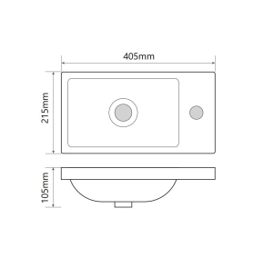 Меблева раковина Mixxus Premium QUADRO-1501 400х215х105mm з отвором під змішувач (MP6502) №4