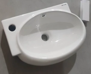 Раковина підвісна Mixxus Premium DIVERSE-1201-R 400х215х140mm з отвором під змішувач та перелив №3