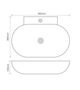 Раковина подвесная MIXXUS PREMIUM DIVERSE-0201 560х390х125mm с отверстием под смеситель (MP6510) №6