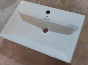 Раковина підвісна Mixxus Premium QUADRO-0206 600х360х130mm з отвором під змішувач та переливом №9