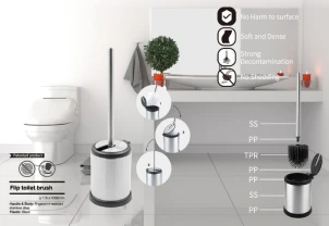 Єршик для унітазу підлоговий Mixxus Topper-TB0201 White колір білий (MI7094) №4