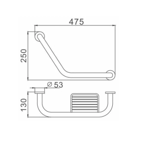 Поручень для ванни з мильницею Haiba HB1719 (HB0719) №2