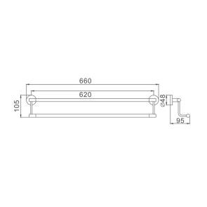 Полотенцедержатель (2 планки) 550 мм Haiba HB1709 (HB0717) №2