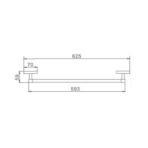 Полотенцедержатель Haiba HB1901 (1 планка) 450 мм (HB0477) №2