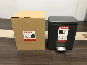 Мусорное ведро с плавным закрытием прямоугольное Koer TC-010306-07 6 л цвет графит (KR5602) №8