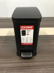 Мусорное ведро с плавным закрытием прямоугольное Koer TC-010108-05 8 л цвет черный (KR5593) №3