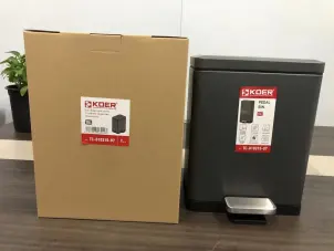 Мусорное ведро с плавным закрытием прямоугольное Koer TC-010315-07 15 л цвет графит (KR5604) №3