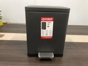 Мусорное ведро с плавным закрытием прямоугольное Koer TC-010315-07 15 л цвет графит (KR5604) №5