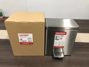 Мусорное ведро с плавным закрытием прямоугольное Koer TC-010306-02 6 л цвет нержавейка (KR5600) №6
