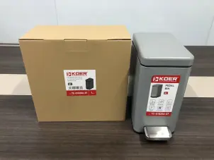 Мусорное ведро с плавным закрытием прямоугольное Koer TC-010206-07 6 л цвет серый (KR5596) №5