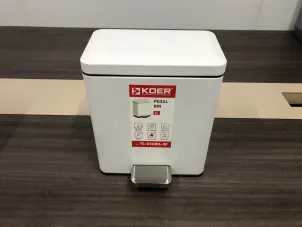 Мусорное ведро с плавным закрытием прямоугольное Koer TC-010306-08 6 л цвет белый (KR5601) №4