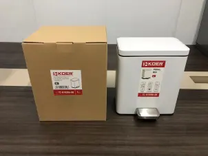 Мусорное ведро с плавным закрытием прямоугольное Koer TC-010306-08 6 л цвет белый (KR5601) №8