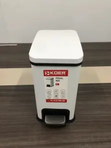 Мусорное ведро с плавным закрытием прямоугольное Koer TC-010108-08 8 л цвет белый (KR5592) №5