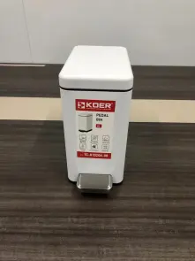 Мусорное ведро с плавным закрытием прямоугольное Koer TC-010206-08 6 л цвет белый (KR5595) №2