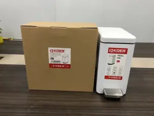 Мусорное ведро с плавным закрытием прямоугольное Koer TC-010206-08 6 л цвет белый (KR5595) №4
