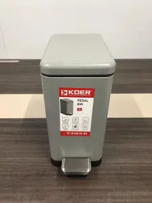 Мусорное ведро с плавным закрытием прямоугольное Koer TC-010210-07 10 л цвет серый (KR5599) №6