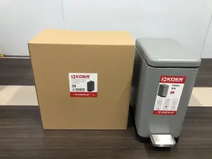 Мусорное ведро с плавным закрытием прямоугольное Koer TC-010210-07 10 л цвет серый (KR5599) №7