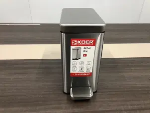 Мусорное ведро с плавным закрытием прямоугольное Koer TC-010206-02 6 л цвет нержавейка (KR5594) №7