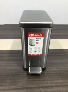Мусорное ведро с плавным закрытием прямоугольное Koer TC-010210-02 10 л цвет нержавейка (KR5597) №10