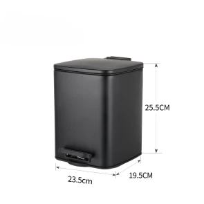 Мусорное ведро с плавным закрытием квадратное Zerix Kubix-TC0106 Black 6 л цвет черный (ZX5890) №7