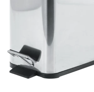 Відро для сміття з плавним закриттям прямокутне Zerix Sansa-TC0105 SS Color 5л колір нержавійка (ZX №4