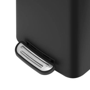 Відро для сміття з плавним закриттям квадратне Zerix Kubix-TC0108 Black 8 л колір чорний (ZX5892) №4