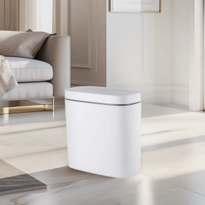 Мусорное ведро сенсорное овальное Mixxus Flat-TC0109 White 9 л цвет белый (MI7074) №3