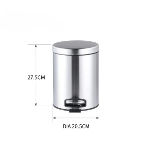 Мусорное ведро с плавным закрытием круглое Mixxus Ellipse-TC0205 SS Color 5л цвет нержавейка (MI707 №2