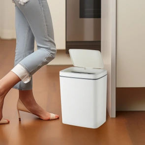 Мусорное ведро сенсорное прямоугольное Mixxus WAVE-TC0110 White 10 л цвет белый (MI7073) №3