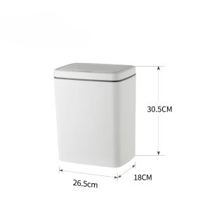 Мусорное ведро сенсорное прямоугольное Mixxus WAVE-TC0110 White 10 л цвет белый (MI7073) №6