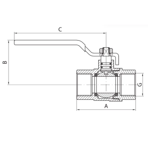 Кран шаровый Koer KG.204 - 3/4" FF ГГР (газ) (KR4961) №2
