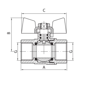 Кран кульовий Koer KG.207 - 1/2" FF ГГБ (газ) (KR4958) №3