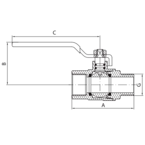 Кран шаровый Koer KG.205 - 1" FM ГШР (газ) (KR4967) №2