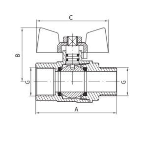 Кран шаровый Koer KG.208 - 1/2" FM ГШБ (газ) (KR4963) №2