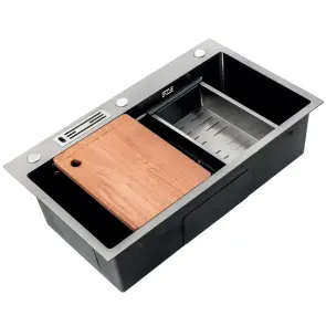 Мойка Mixxus Premium MH7545-SET-05 NANO-BLACK (3.0/0.8) комплект (графит) (MX9632) №1