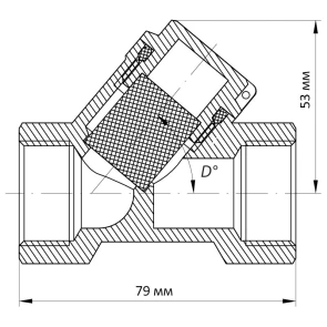 Фільтр грубої очистки 1" (нікельований) Koer KR.F01.N (KR2778) №2