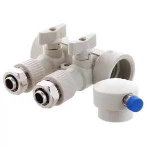 Колектор розподільний 2-way з фітингом Koer K0190.PRO - 40x20 PPR (KP2555) №1