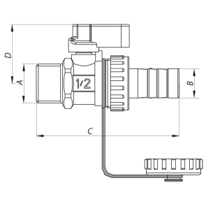 Кран дренажный 1/2'' Koer KR.1037 (KR2672) №2