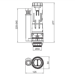 Комплект арматуры Koer KT-0303-1/2" спускная и наполнительная с боковым подключением, 1/2" (KR5340) №3